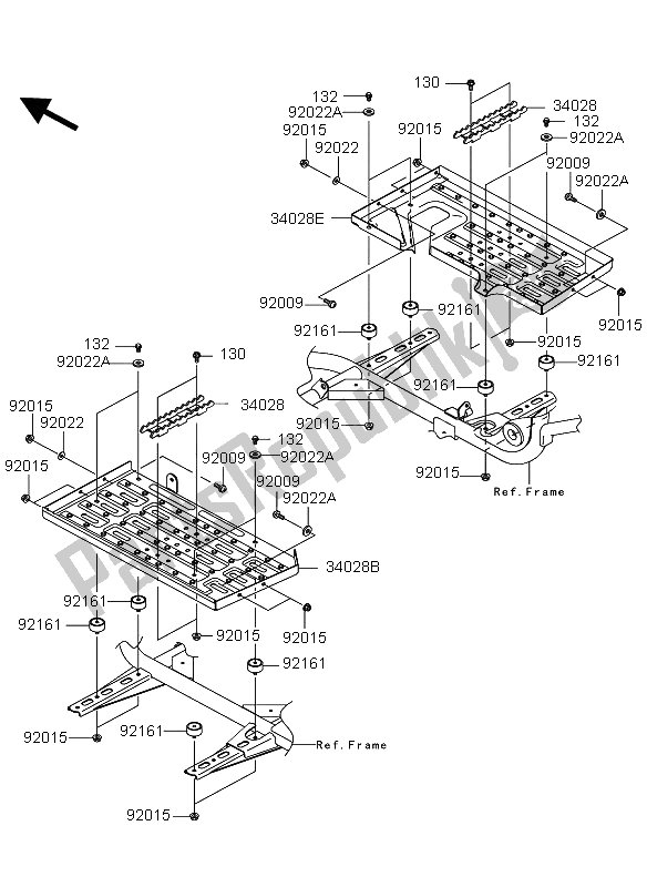 All parts for the Footrests of the Kawasaki KVF 360 4X4 2009