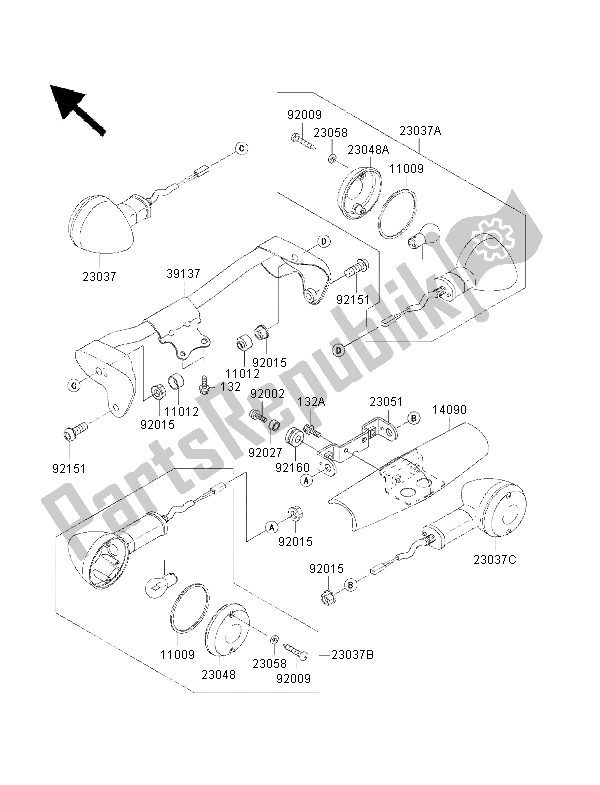 All parts for the Turn Signals of the Kawasaki VN 1500 Classic FI 2001