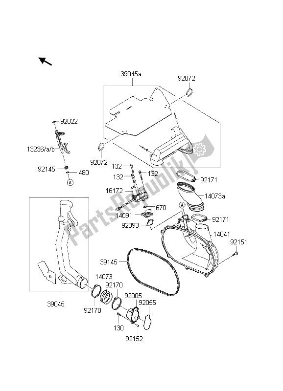 Todas las partes para Cubierta Del Convertidor Y Correa De Transmisión de Kawasaki KVF 650 4X4 2003