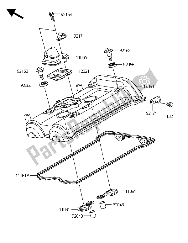 Tutte le parti per il Coperchio Della Testata del Kawasaki ER 6N 650 2014