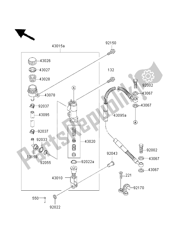 Todas las partes para Cilindro Maestro Trasero de Kawasaki KX 65 2001