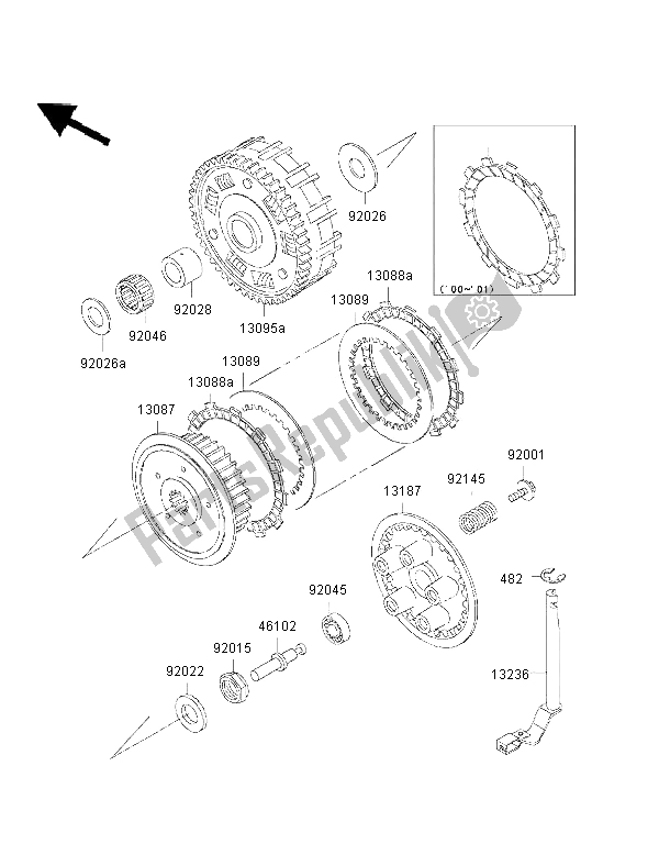 All parts for the Clutch of the Kawasaki VN 800 Classic 2002