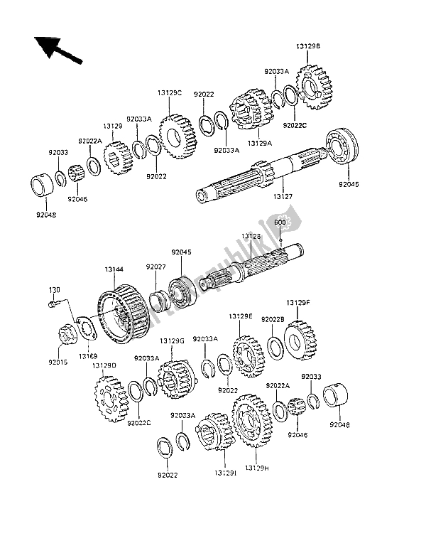 Todas as partes de Transmissão do Kawasaki GPZ 305 Belt Drive 1986