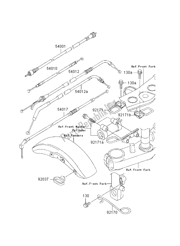 All parts for the Cables of the Kawasaki ZRX 1200S 2003