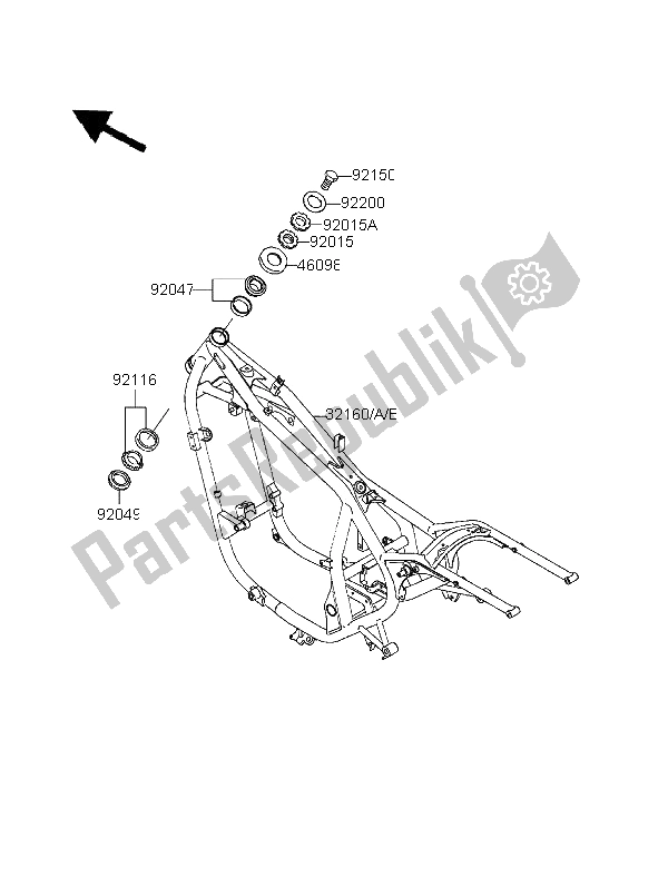 Tutte le parti per il Telaio del Kawasaki EN 500 1996