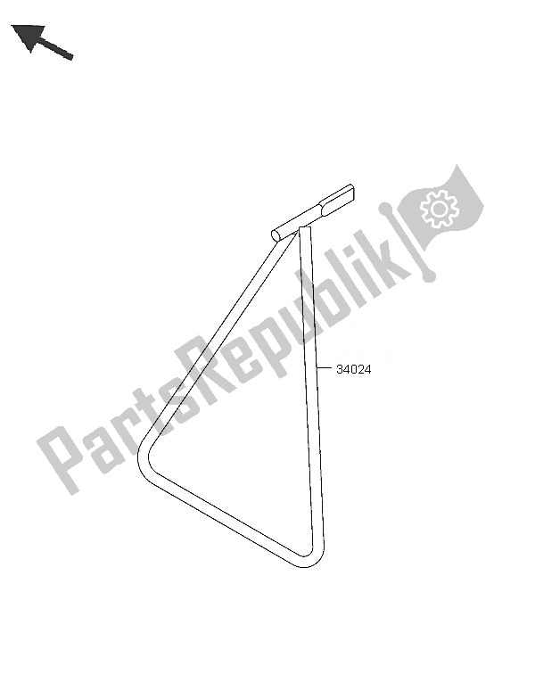 All parts for the Stand of the Kawasaki KX 125 2005