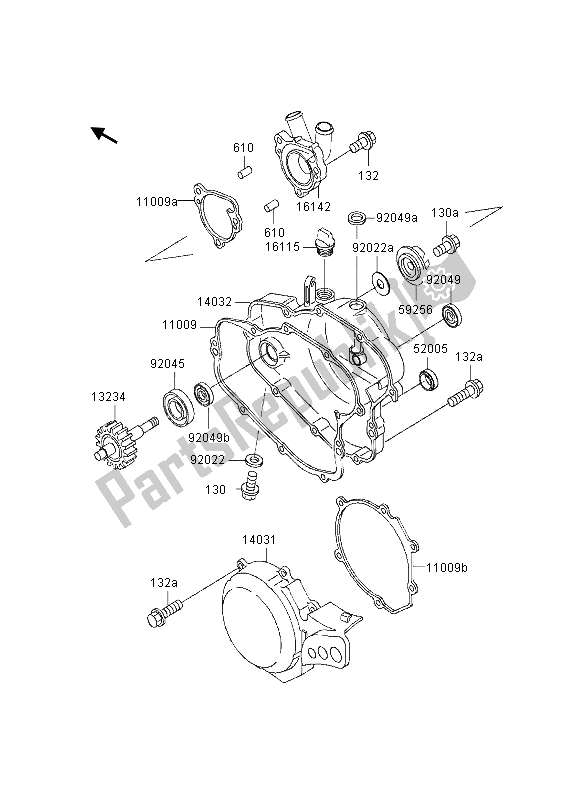 Toutes les pièces pour le Couvert De Moteur du Kawasaki KX 80 SW LW 1997