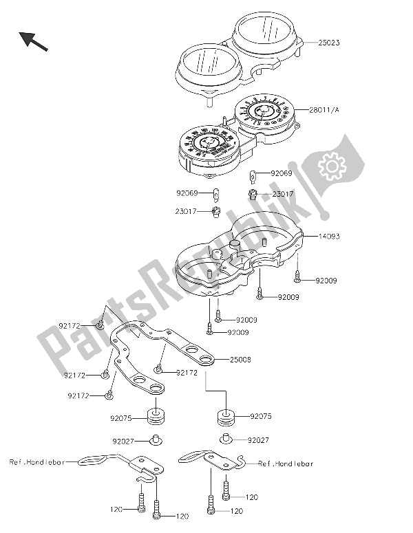 All parts for the Meter(s) of the Kawasaki W 800 2016