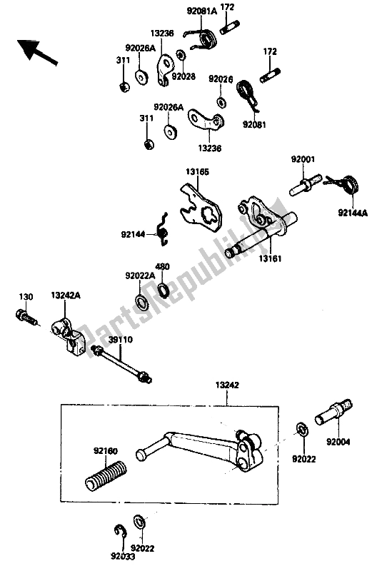 Tutte le parti per il Meccanismo Di Cambio Marcia del Kawasaki ZX 10 1000 1989