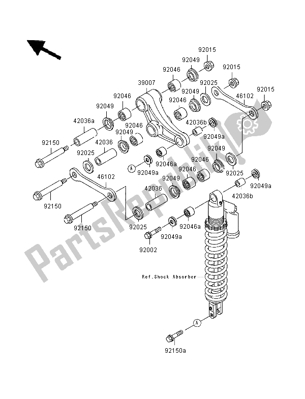 All parts for the Suspension of the Kawasaki KX 500 1996