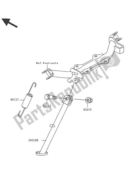 Tutte le parti per il In Piedi del Kawasaki KLX 110 2005