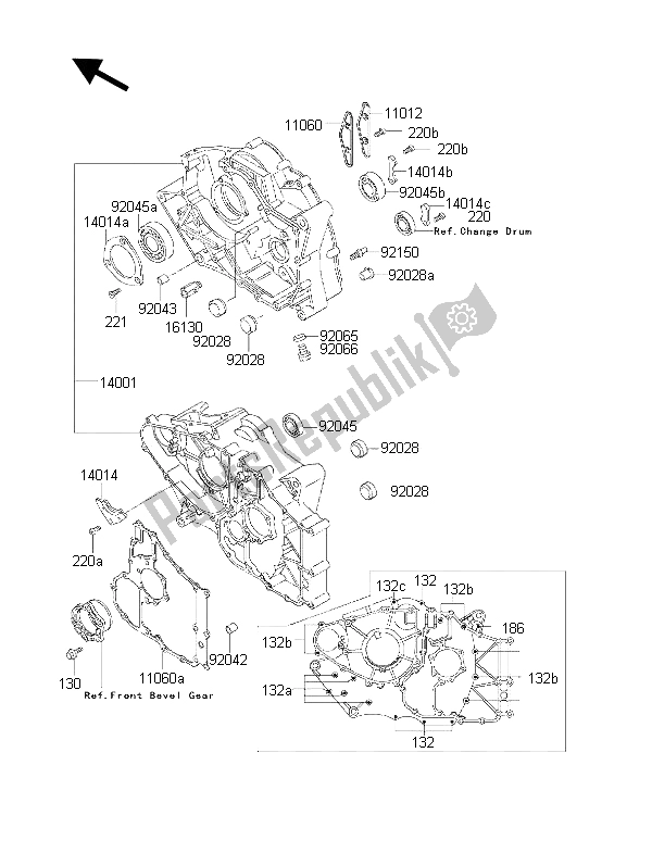 Tutte le parti per il Carter del Kawasaki KLF 300 4X4 2001