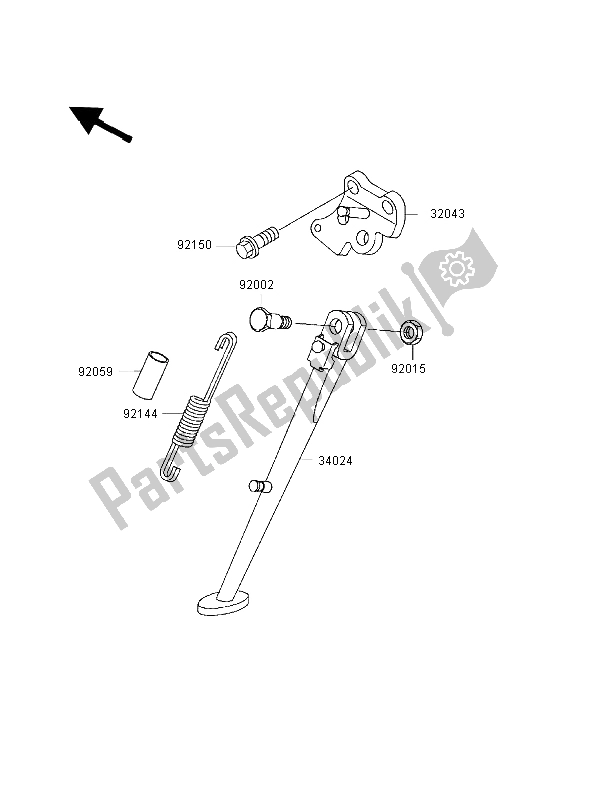 All parts for the Stand of the Kawasaki Ninja ZX 9R 900 1998