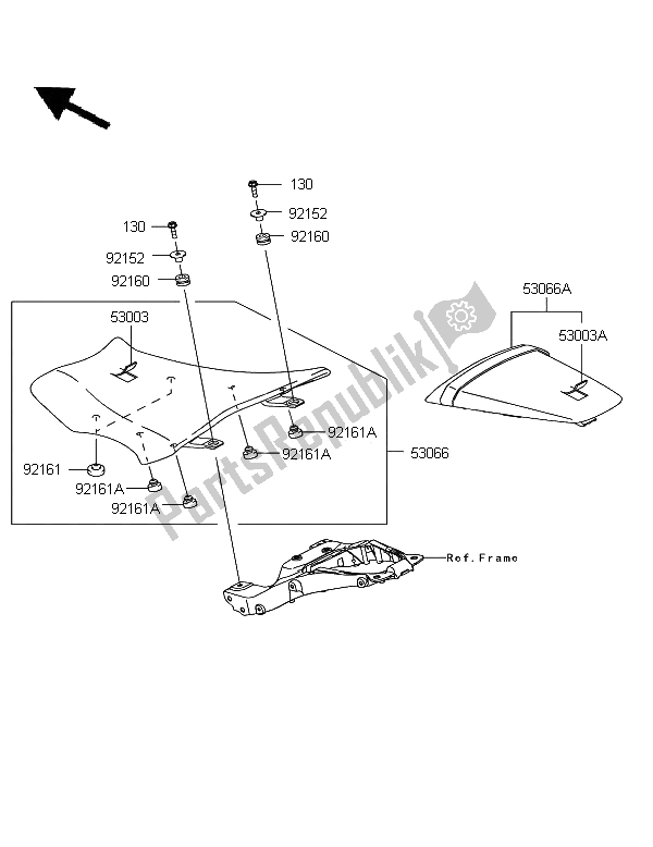 Toutes les pièces pour le Siège du Kawasaki Ninja ZX 10R 1000 2012