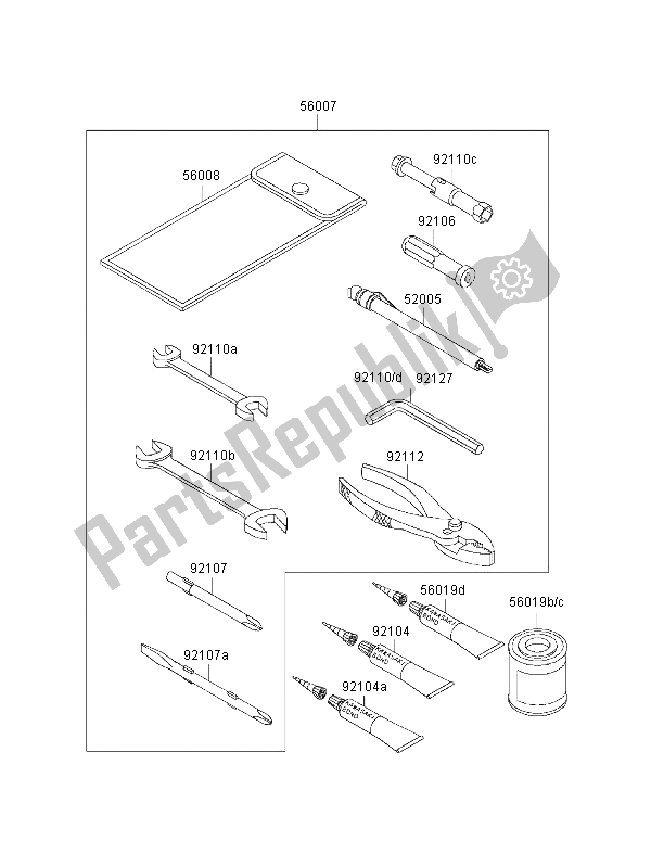 All parts for the Owners Tools of the Kawasaki 1000 GTR 1999