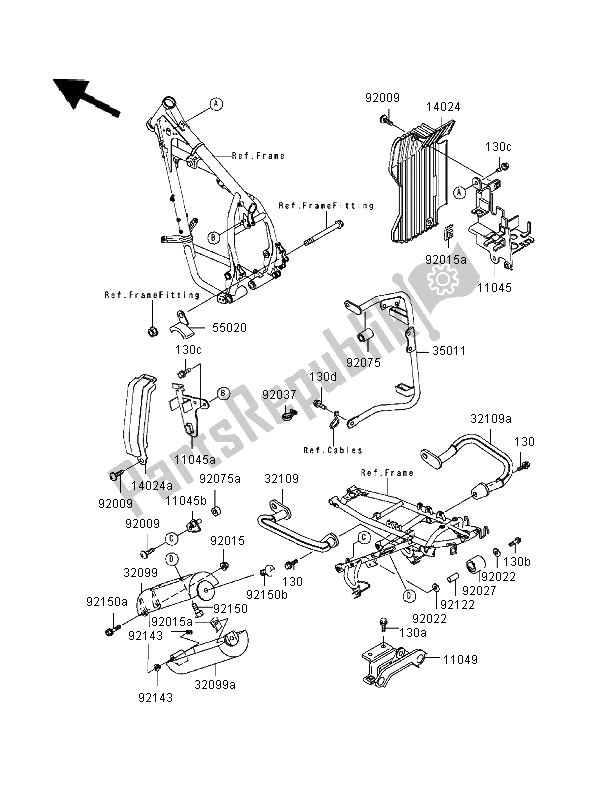 Todas as partes de Caixa De Bateria do Kawasaki KLR 650 1996