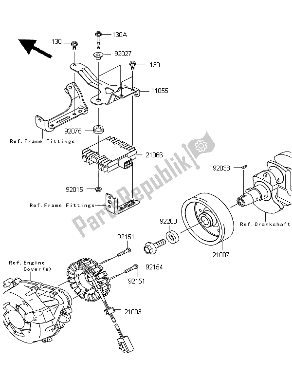 All parts for the Generator of the Kawasaki Z 1000 SX 2012