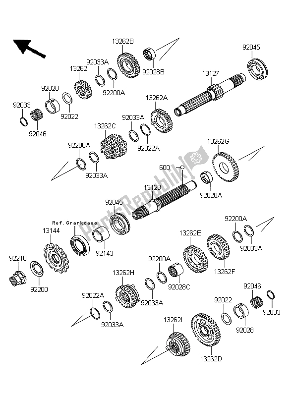 All parts for the Transmission of the Kawasaki Ninja 250R 2009