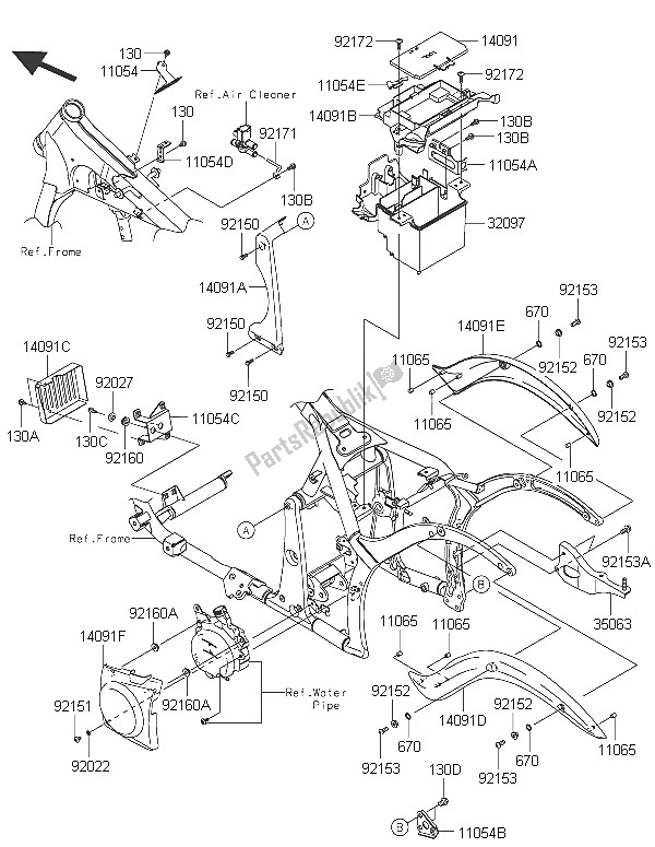 All parts for the Frame Fittings of the Kawasaki Vulcan 900 Custom 2016