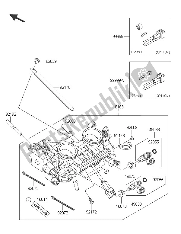 All parts for the Throttle of the Kawasaki ER 6N 650 2016