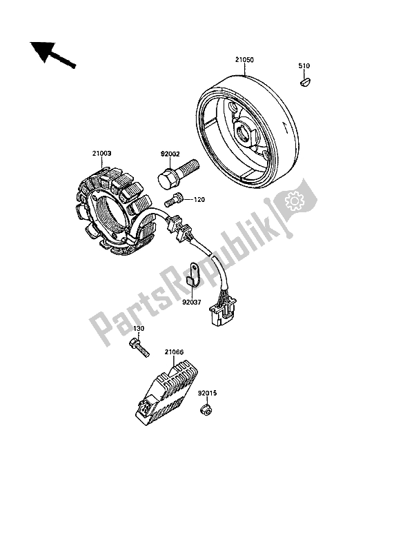 Tutte le parti per il Generatore del Kawasaki KLR 650 1987