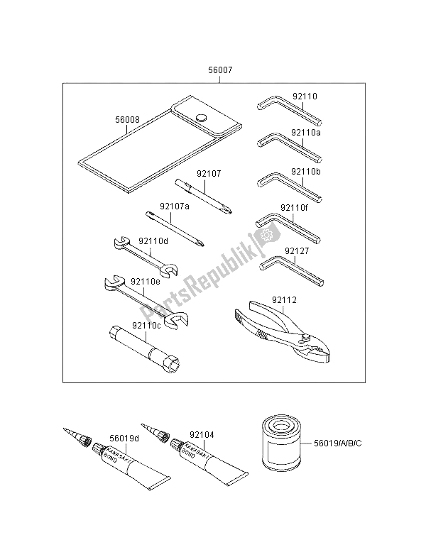 Toutes les pièces pour le Outils Propriétaires du Kawasaki Zephyr 750 1997