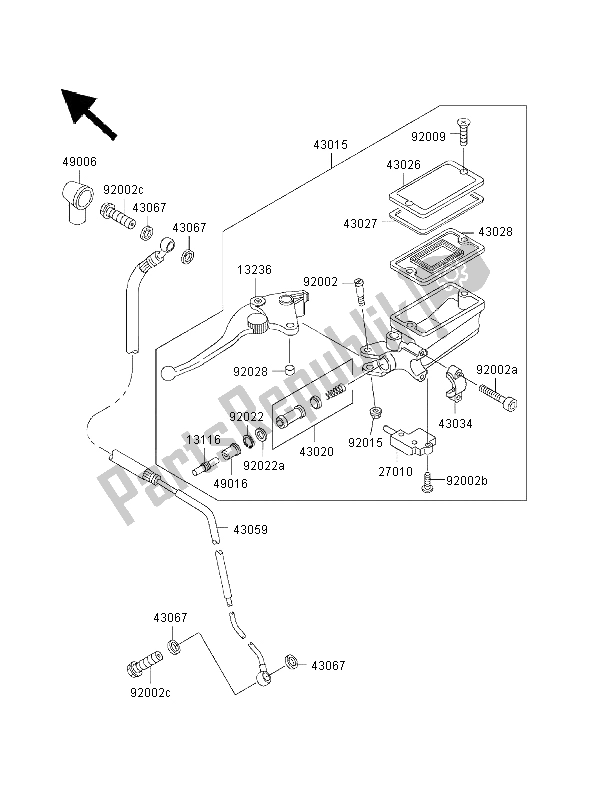 Tutte le parti per il Pompa Frizione del Kawasaki ZRX 1100 1999