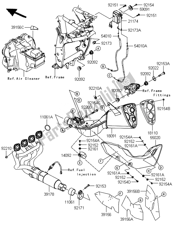 Todas las partes para Silenciador (s) de Kawasaki Z 800 2014