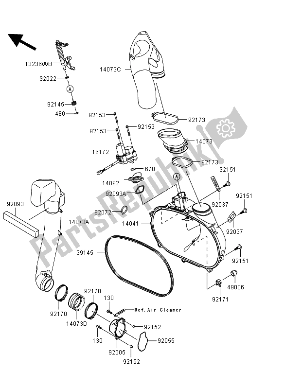 Todas las partes para Cubierta Del Convertidor de Kawasaki KVF 750 4X4 EPS 2013