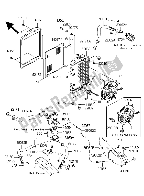 All parts for the Radiator of the Kawasaki VN 1600 Classic 2004