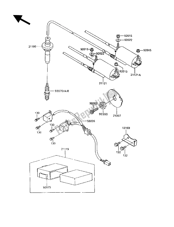 Todas las partes para Sistema De Encendido de Kawasaki 1000 GTR 1992