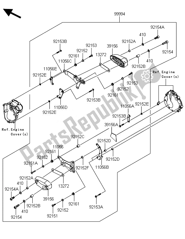 All parts for the Accessory (engine Guard) of the Kawasaki Ninja ZX 6R 600 2014