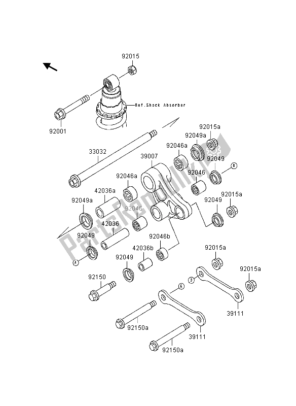 Toutes les pièces pour le Suspension du Kawasaki KLE 500 1997