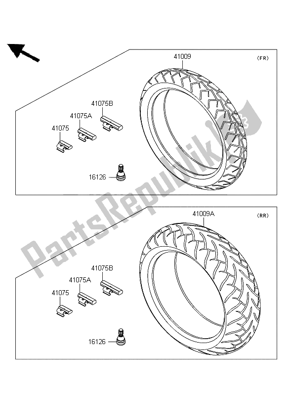 Toutes les pièces pour le Pneus du Kawasaki Ninja ZX 10R 1000 2008