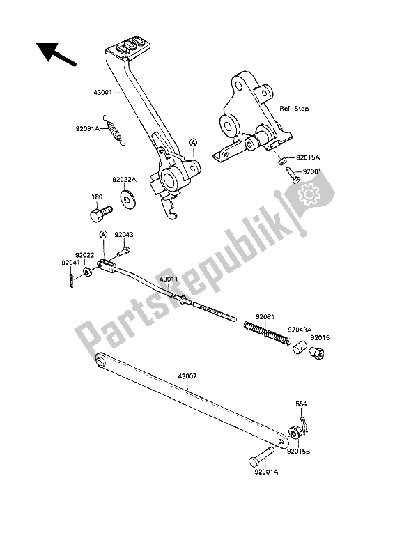 Tutte le parti per il Pedale Del Freno del Kawasaki GPZ 500S 1987