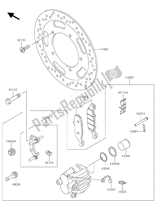 All parts for the Front Brake of the Kawasaki Vulcan 900 Classic 2015