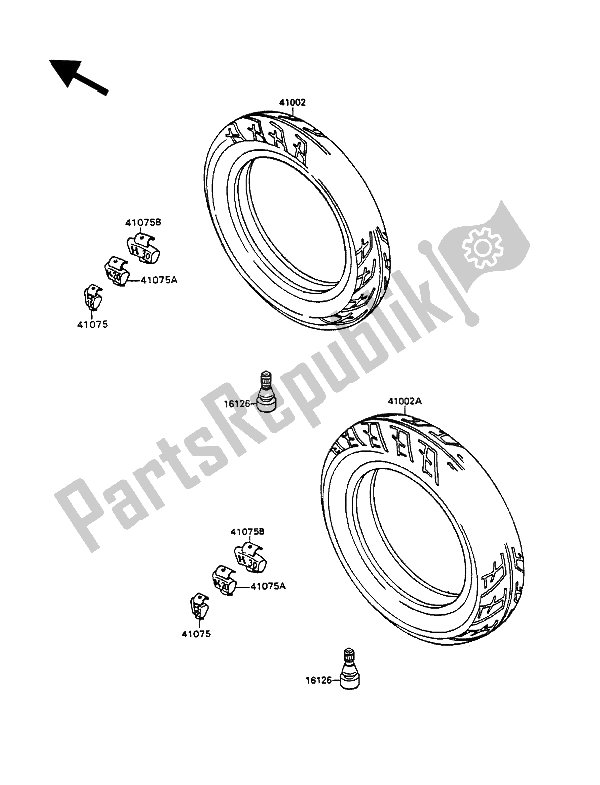 All parts for the Tires of the Kawasaki ZXR 750 1990