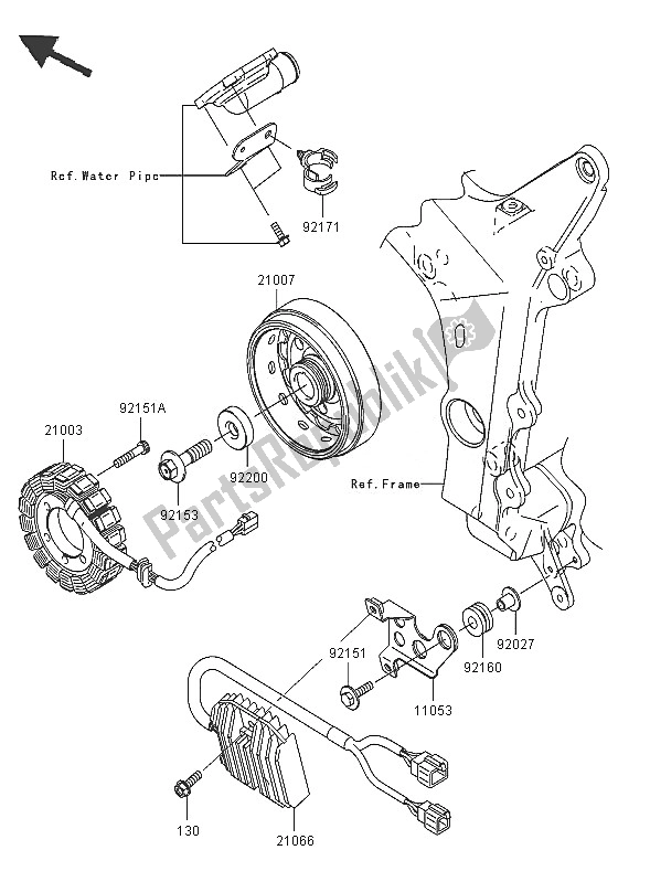 All parts for the Generator of the Kawasaki Ninja ZX 6R 600 2005