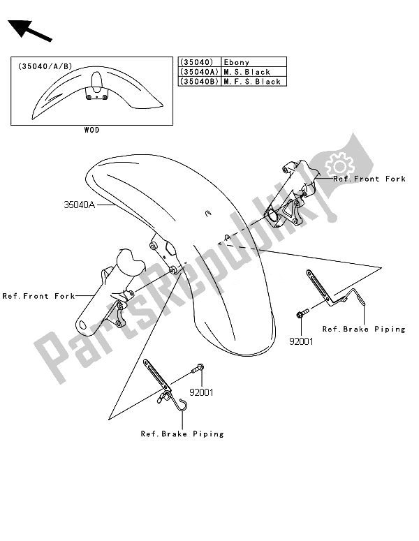 All parts for the Front Fender(s) of the Kawasaki VN 1700 Voyager Custom ABS 2014