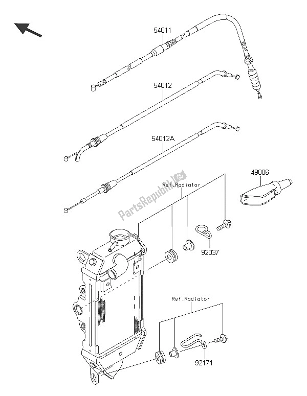 All parts for the Cables of the Kawasaki KLX 250 2016