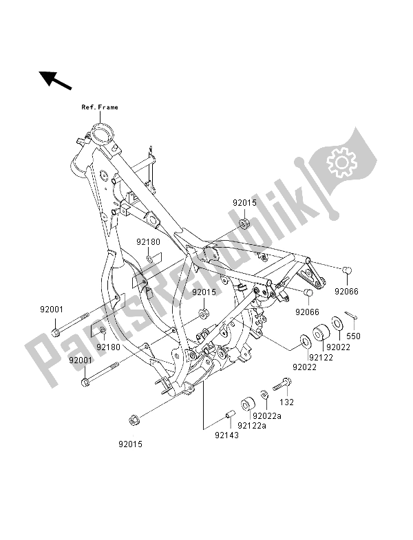 Alle onderdelen voor de Motor Bedrag van de Kawasaki KX 65 2000