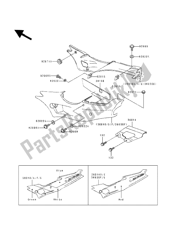 Todas as partes de Tampa Lateral E Caixa De Corrente do Kawasaki ZXR 400 1992