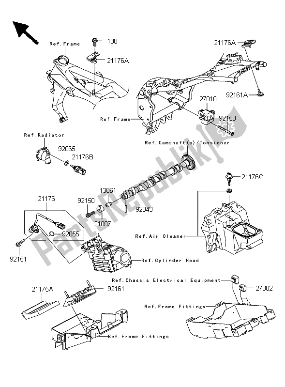 All parts for the Fuel Injection of the Kawasaki Z 1000 2003