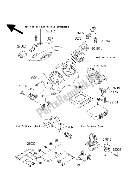 Todas as partes de Injeção De Combustível do Kawasaki Ninja ZX 12R 1200 2001