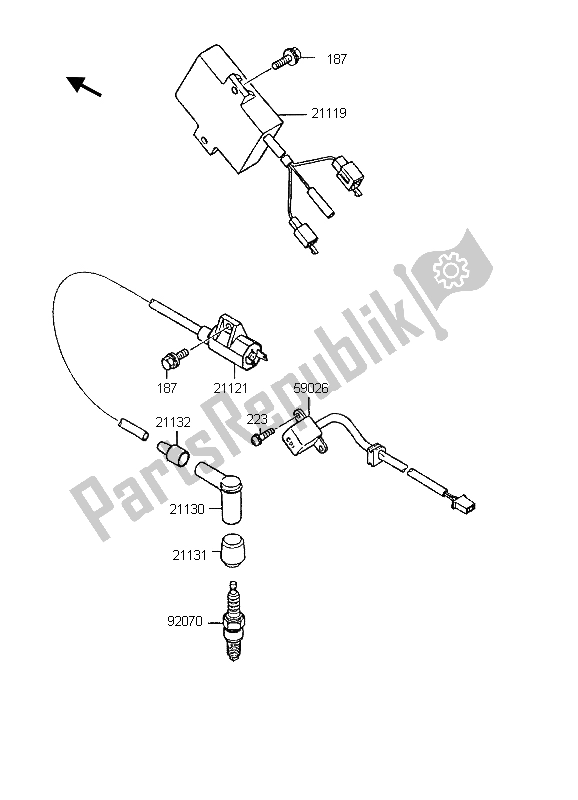 Tutte le parti per il Sistema Di Accensione del Kawasaki KMX 125 1998