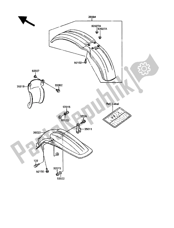 Todas las partes para Defensas de Kawasaki KX 250 1989