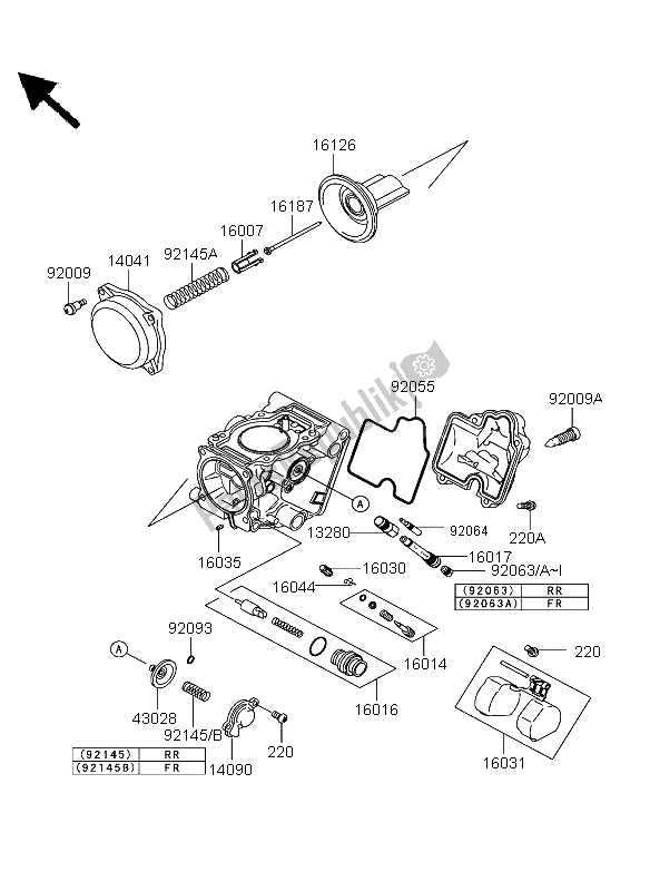 Tutte le parti per il Parti Del Carburatore del Kawasaki KFX 700 2004