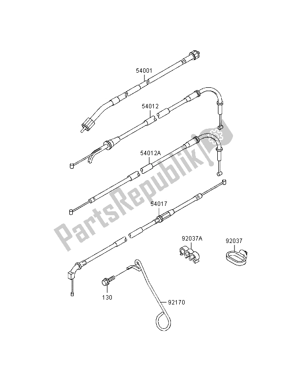 Wszystkie części do Kable Kawasaki Ninja ZX 7R 750 1996