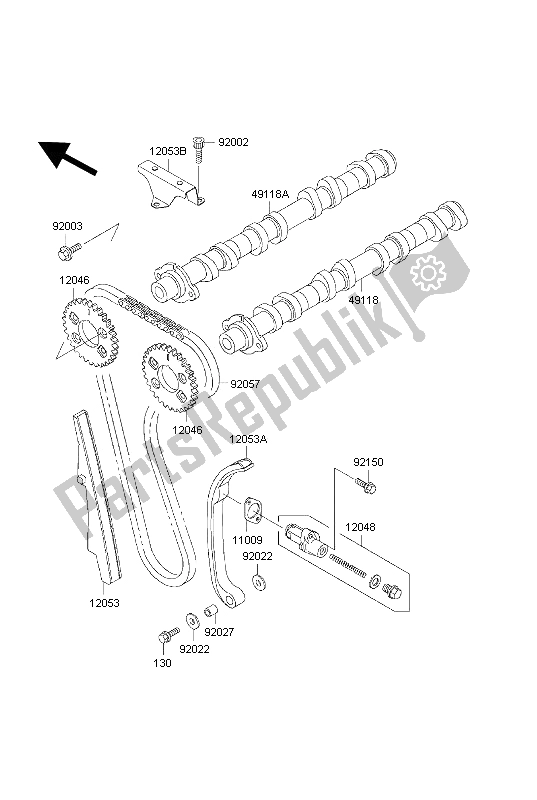 Todas as partes de árvore De Cames E Tensor do Kawasaki ZRX 1100 1997