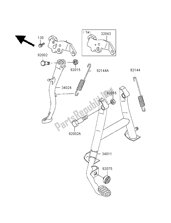 Todas las partes para Stands de Kawasaki GPZ 500S 1998